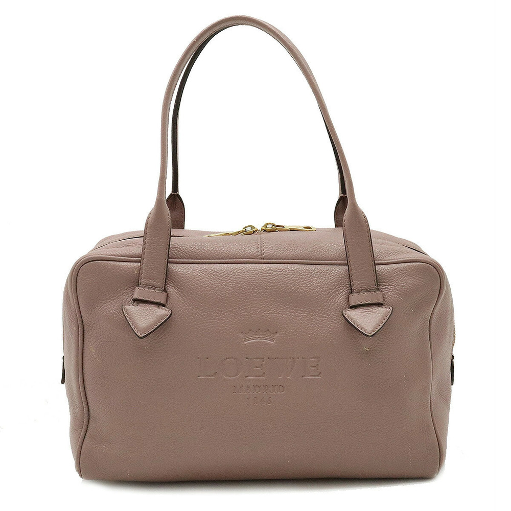 Loewe Heritage Boston Handbag Leather Dusty Purple
